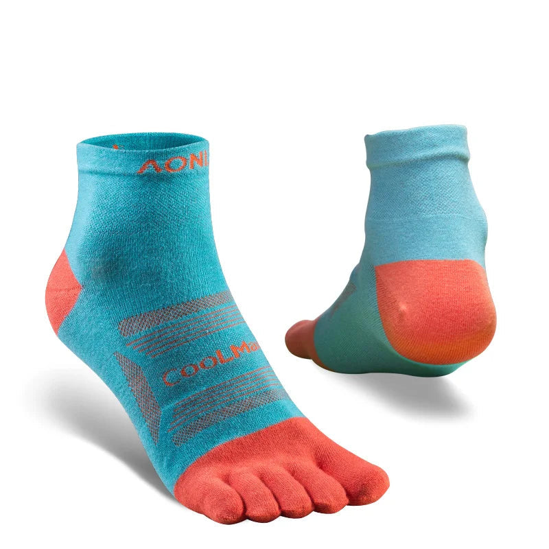 AONIJIE 3-Pair Set Breathable Five-Toe Socks – Ultralight, Low-Cut Athletic Socks for Running