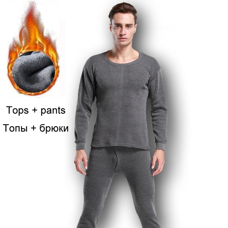 Men's Thermal Apparel: Winter Fleece ,Thick Thermal Long John Underwear Sets / Rungear