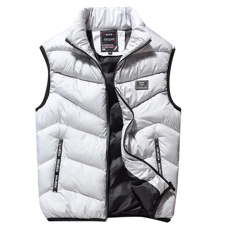 Men's Running And Trail Gear: Sleeveless Casual Thickened Winter Jacket Up To  8XL / Rungear