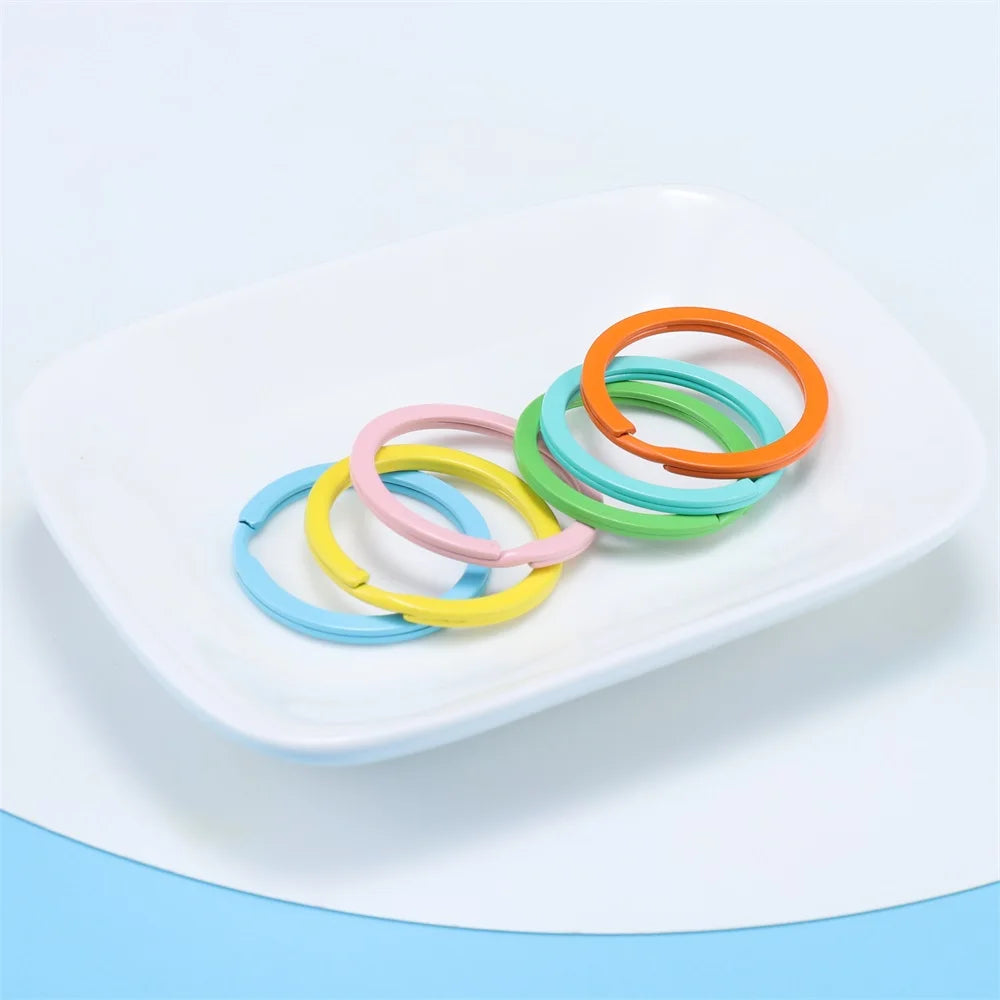 Running/ Hiking Accessories: 10PC/ Lot Color Key Ring Round Flat Line Multicolor Keyrings for Key Security / Rungear
