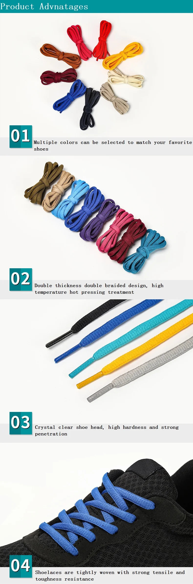 Sports Shoe Accessories: 1 Pair Adults Classic Oval, Half Round Athletic Shoelaces / Rungear