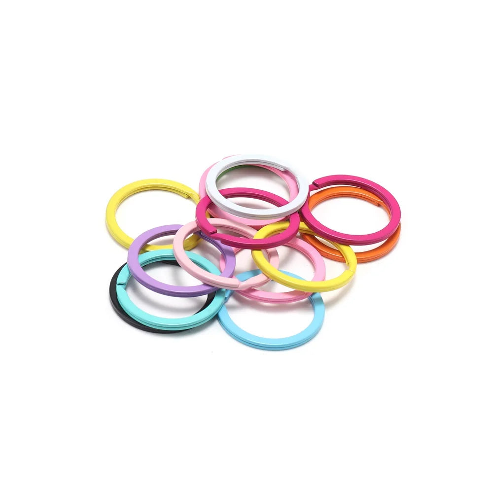 Running/ Hiking Accessories: 10PC/ Lot Color Key Ring Round Flat Line Multicolor Keyrings for Key Security / Rungear