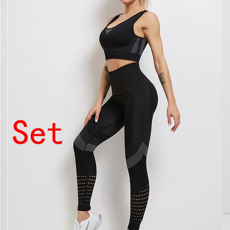 Women's Activewear Apparel: Seamless, Sports Bra and Leggings Set Workout Gear, Plus Size / Rungear