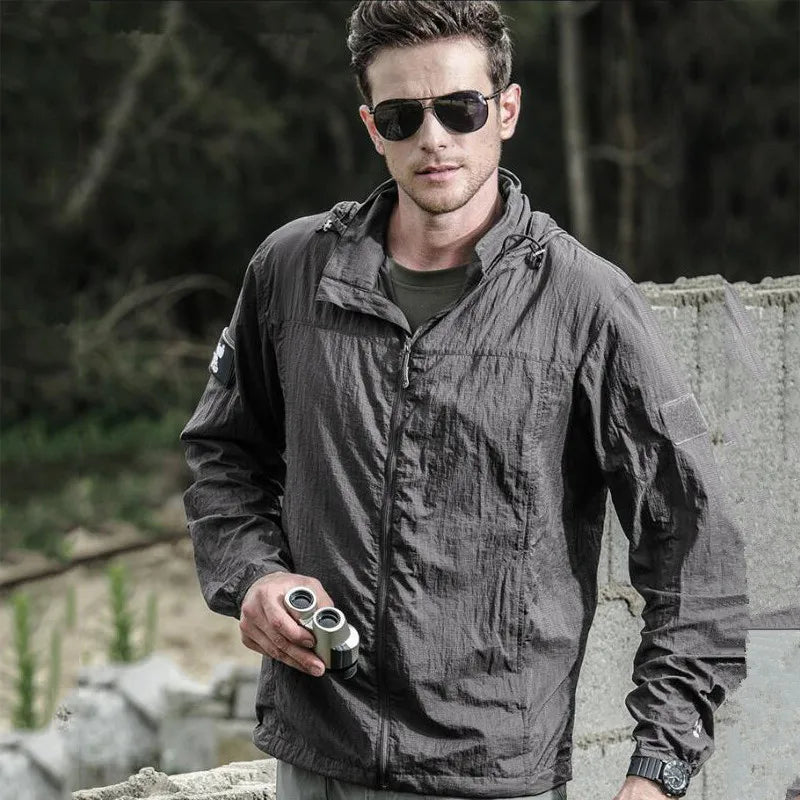 Men's Running Apparel Jackets: Lightweight, Waterproof, Summer Breathable Thin Hooded Jacket / Rungear