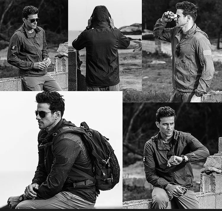 Men's Running Apparel Jackets: Lightweight, Waterproof, Summer Breathable Thin Hooded Jacket / Rungear