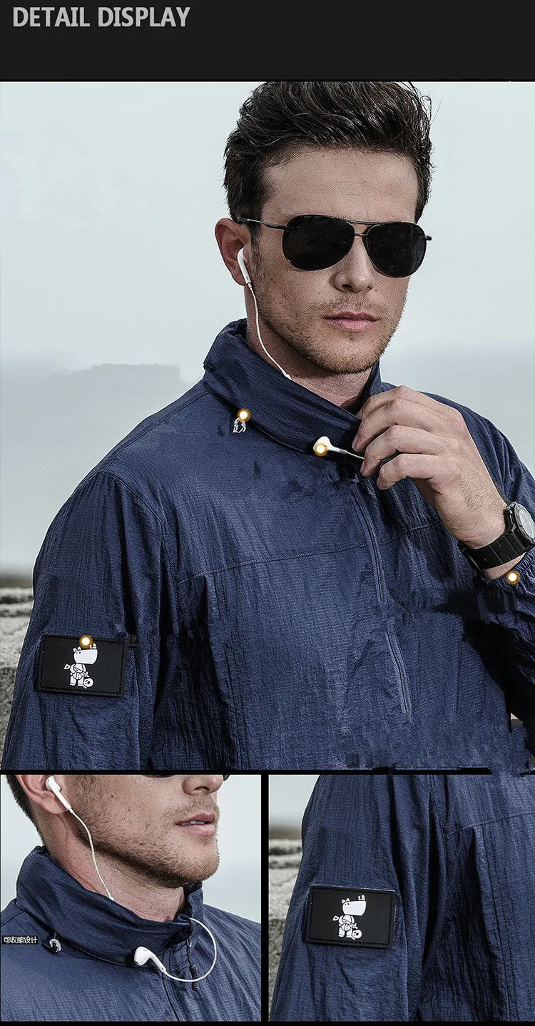 Men's Running Apparel Jackets: Lightweight, Waterproof, Summer Breathable Thin Hooded Jacket / Rungear