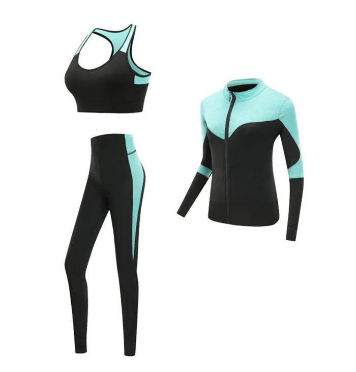 Women's Quick Dry Sets: 4Pc Workout Training Activewear Sets / Rungear