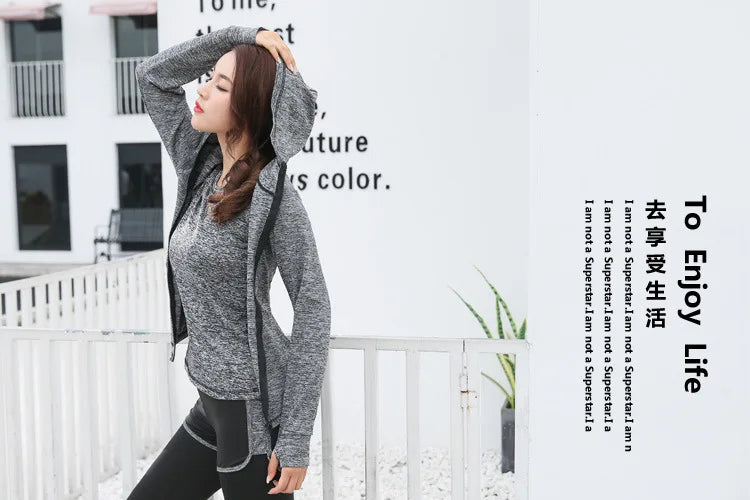Women's Quick Dry Apparel: Hooded Jacket, T-Shirt, Sports Bra, Shorts and Pant Sportswear Set / Rungear