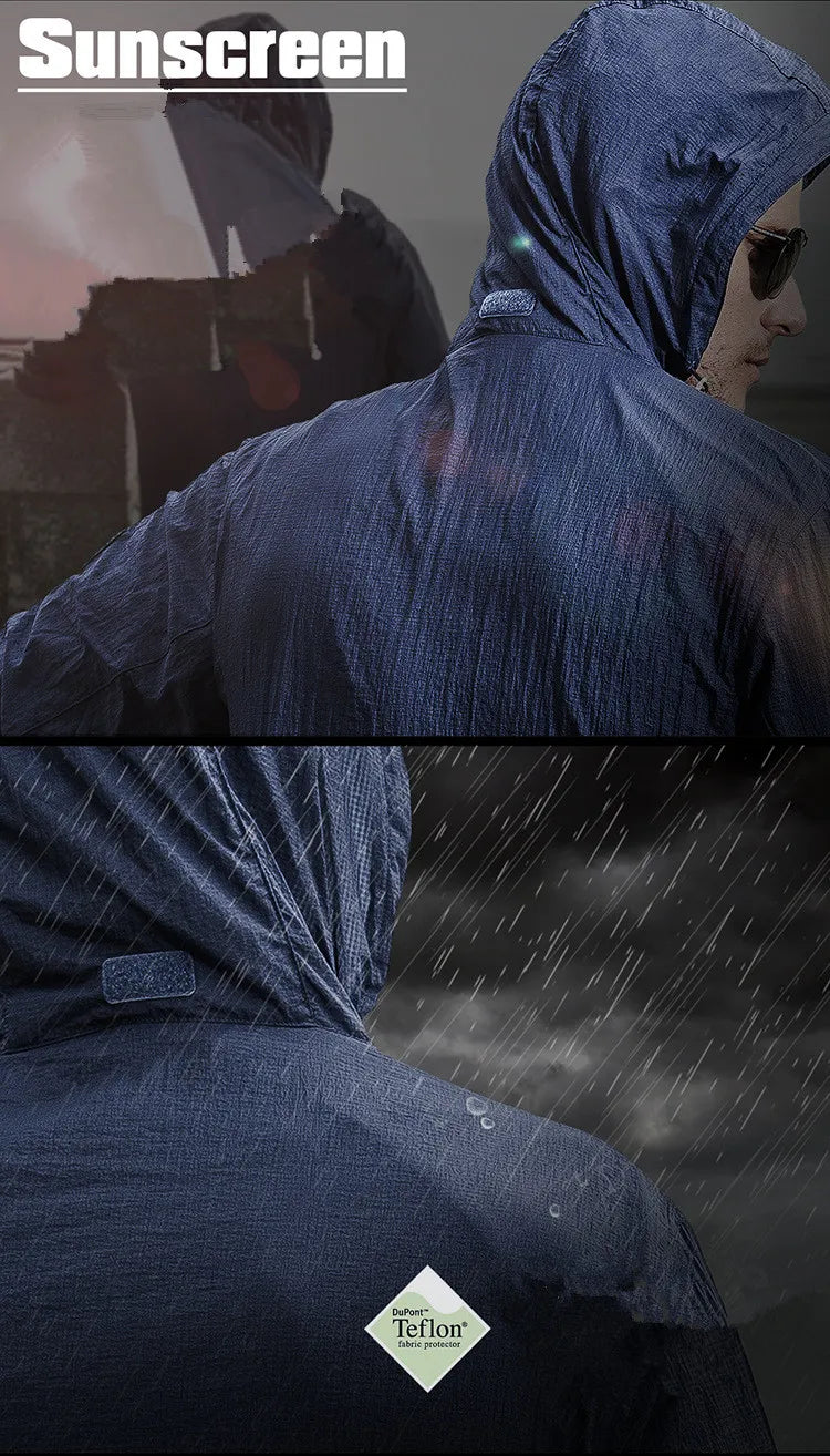 Men's Running Apparel Jackets: Lightweight, Waterproof, Summer Breathable Thin Hooded Jacket / Rungear
