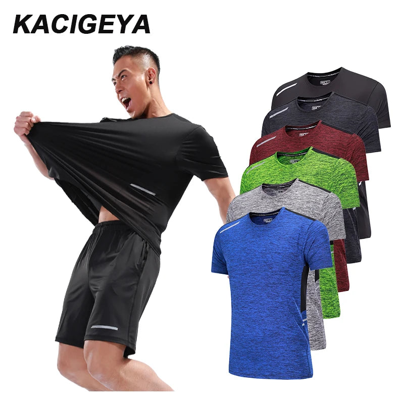 Men's Running Clothing: Quick-Dry, Short Sleeved, Breathable Mesh Training Shirt / Rungear