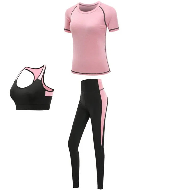 Women's Quick Dry Sets: 4Pc Workout Training Activewear Sets / Rungear