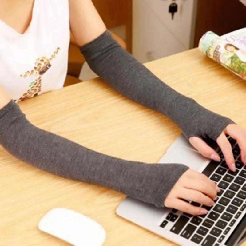 Running Winter Accessories: Knitted, Long Fingerless, Unisex Winter Arm Warmers for Outdoor Sports / Rungear