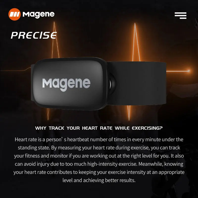 Teach Gear Accessories: Magene Mover H64 Heart Rate Sensor, Dual Mode ANT Bluetooth With Chest Strap, Wahoo Garmin Sports Monitor / Rungear