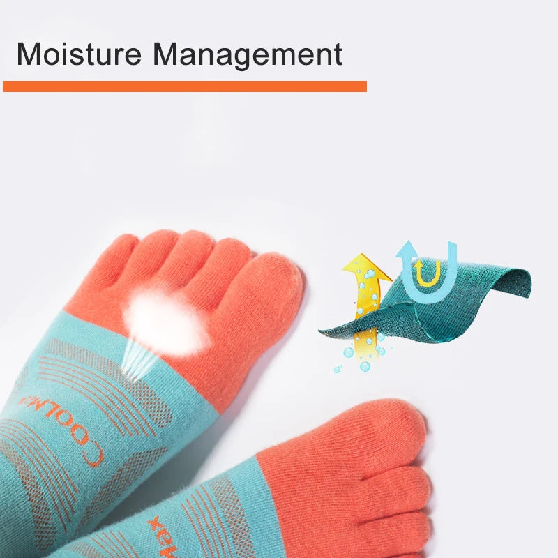 AONIJIE 3-Pair Set Breathable Five-Toe Socks – Ultralight, Low-Cut Athletic Socks for Running