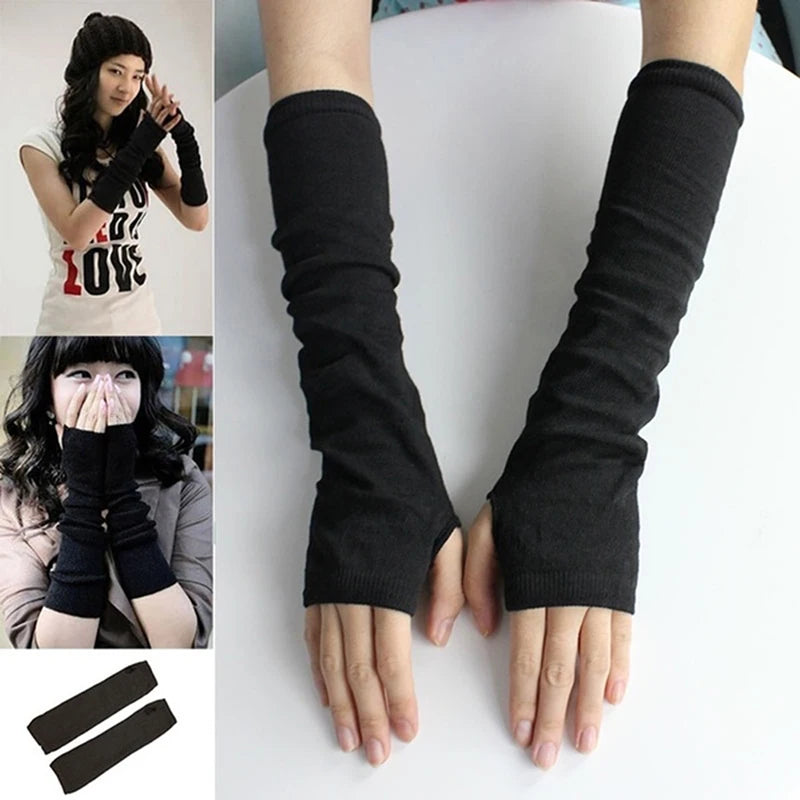 Running Winter Accessories: Knitted, Long Fingerless, Unisex Winter Arm Warmers for Outdoor Sports / Rungear