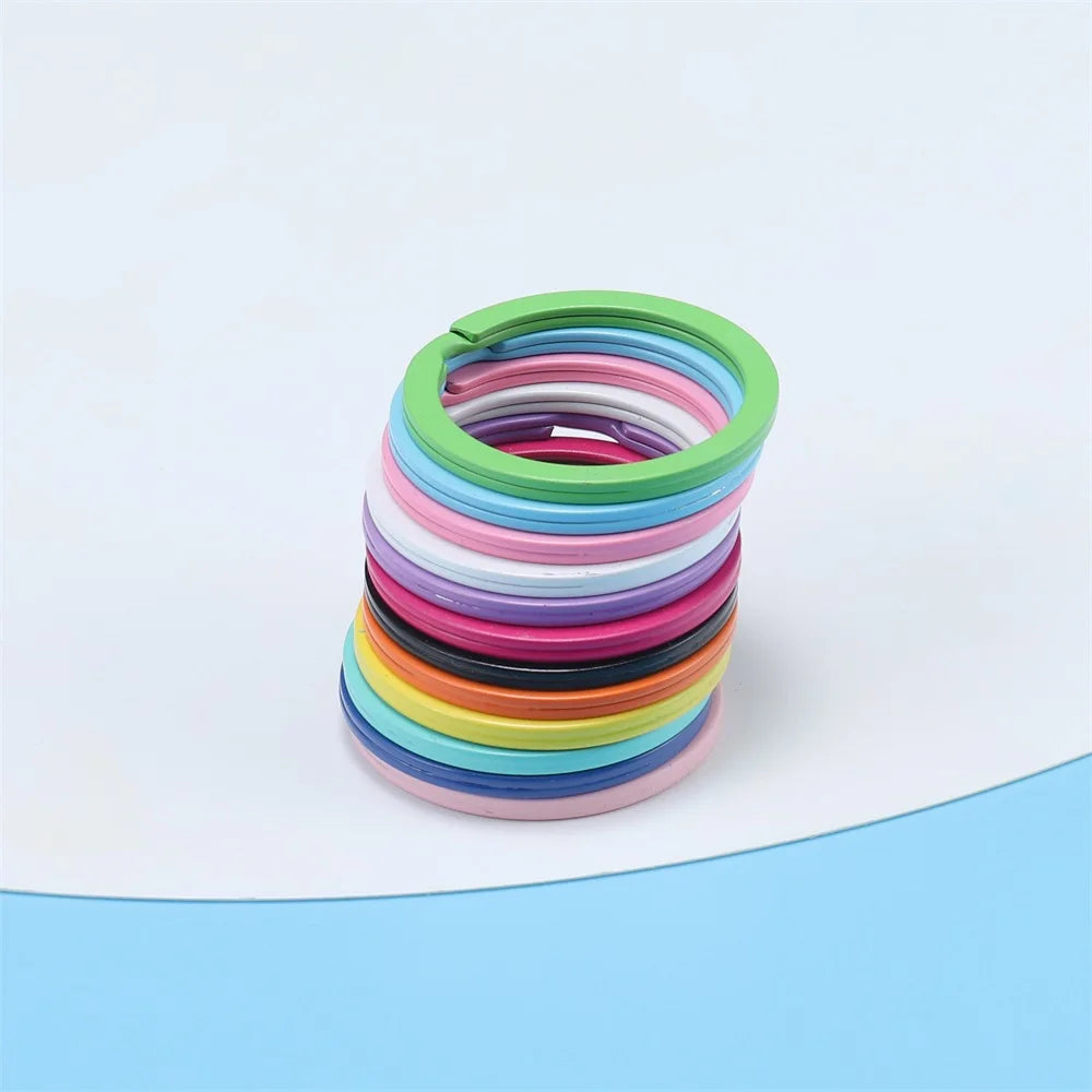 Running/ Hiking Accessories: 10PC/ Lot Color Key Ring Round Flat Line Multicolor Keyrings for Key Security / Rungear