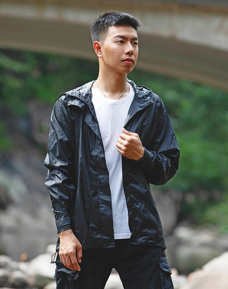 ROCKBROS Breathable Reflective Waterproof Hooded Jacket Men European Size