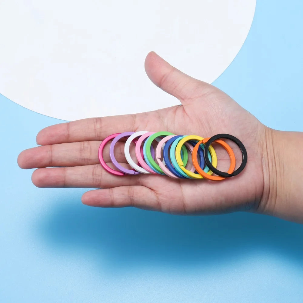 Running/ Hiking Accessories: 10PC/ Lot Color Key Ring Round Flat Line Multicolor Keyrings for Key Security / Rungear