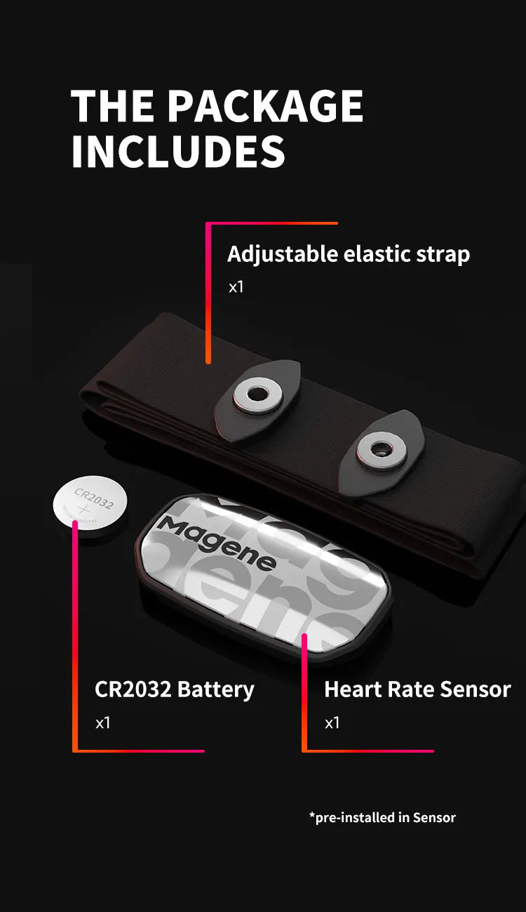 Running Heart Rate Accessories: Magene Split Chest Strap, Heart Rate Monitor, HRM Fitness Tracker, Bluetooth ANT Sensor, Compatible Zwift / Rungear