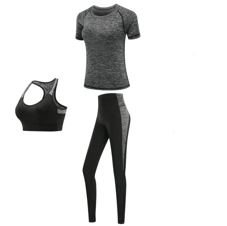 Women's Quick Dry Sets: 4Pc Workout Training Activewear Sets / Rungear