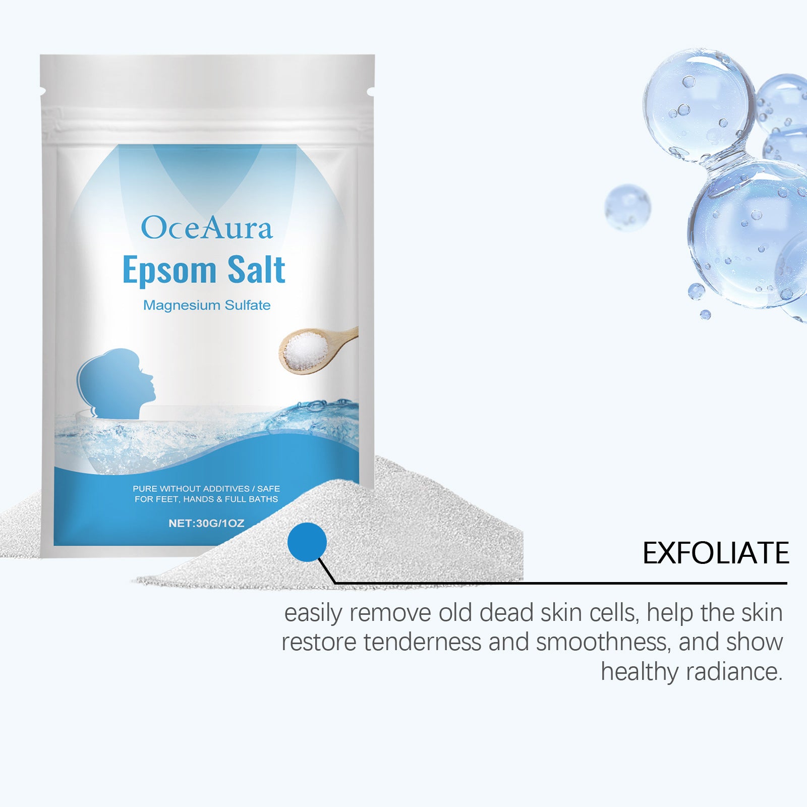 Recovery Gear Accessories: Pure Magnesium Sulfate Epsom Salts, Natural Relaxation Muscle Relief Detox Skin Care / Rungear