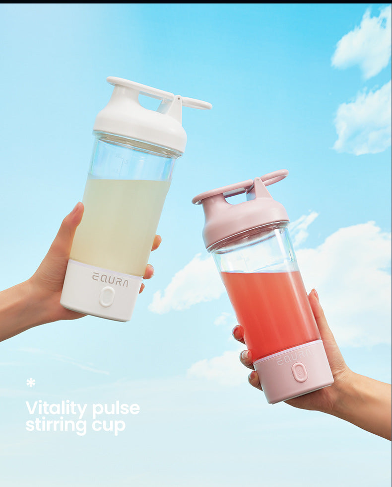 Hydration Gear Accessories: 500ML Portable USB, C Rechargeable Electric Protein Shake Pulse Blender Bottle, BPA Free / Rungear
