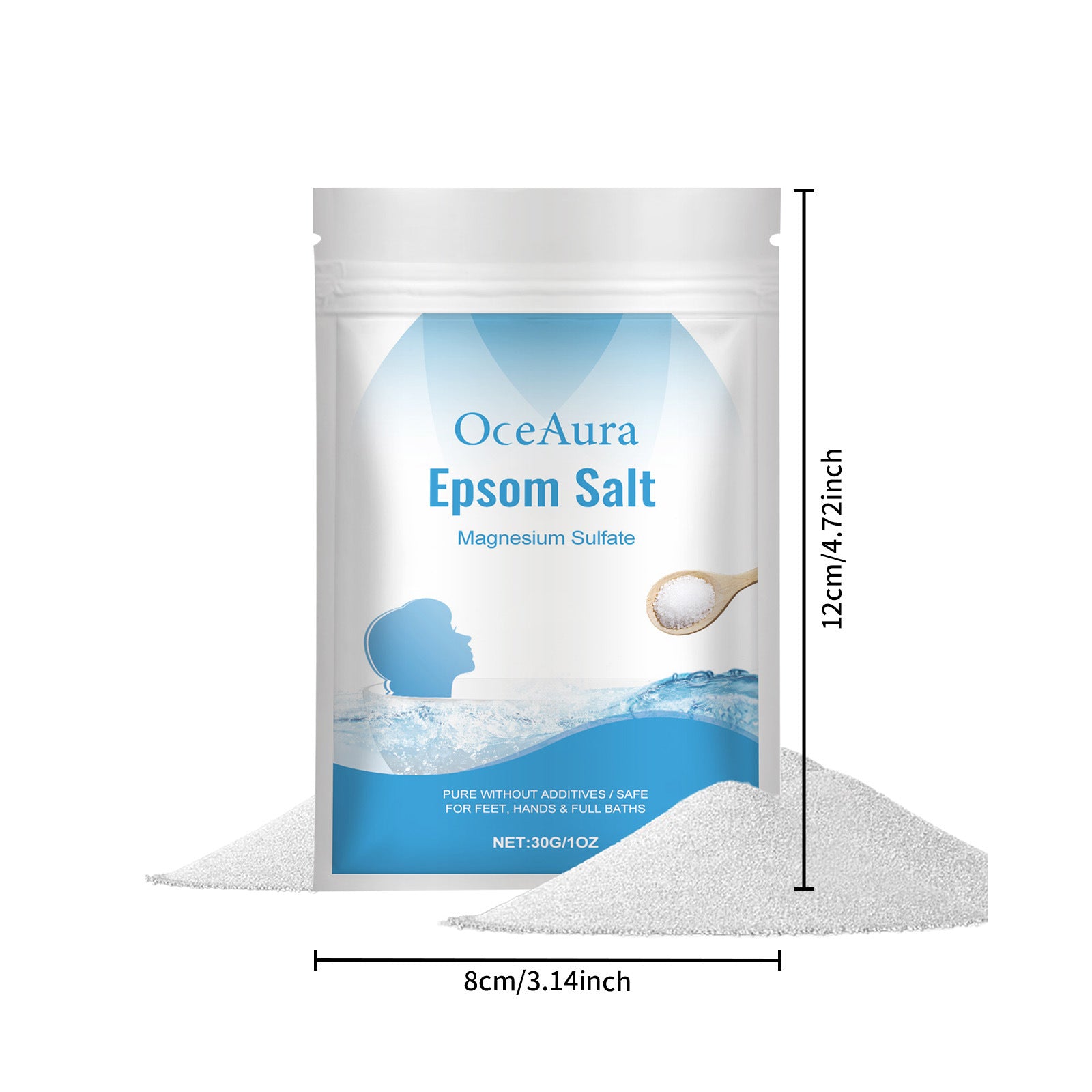 Recovery Gear Accessories: Pure Magnesium Sulfate Epsom Salts, Natural Relaxation Muscle Relief Detox Skin Care / Rungear
