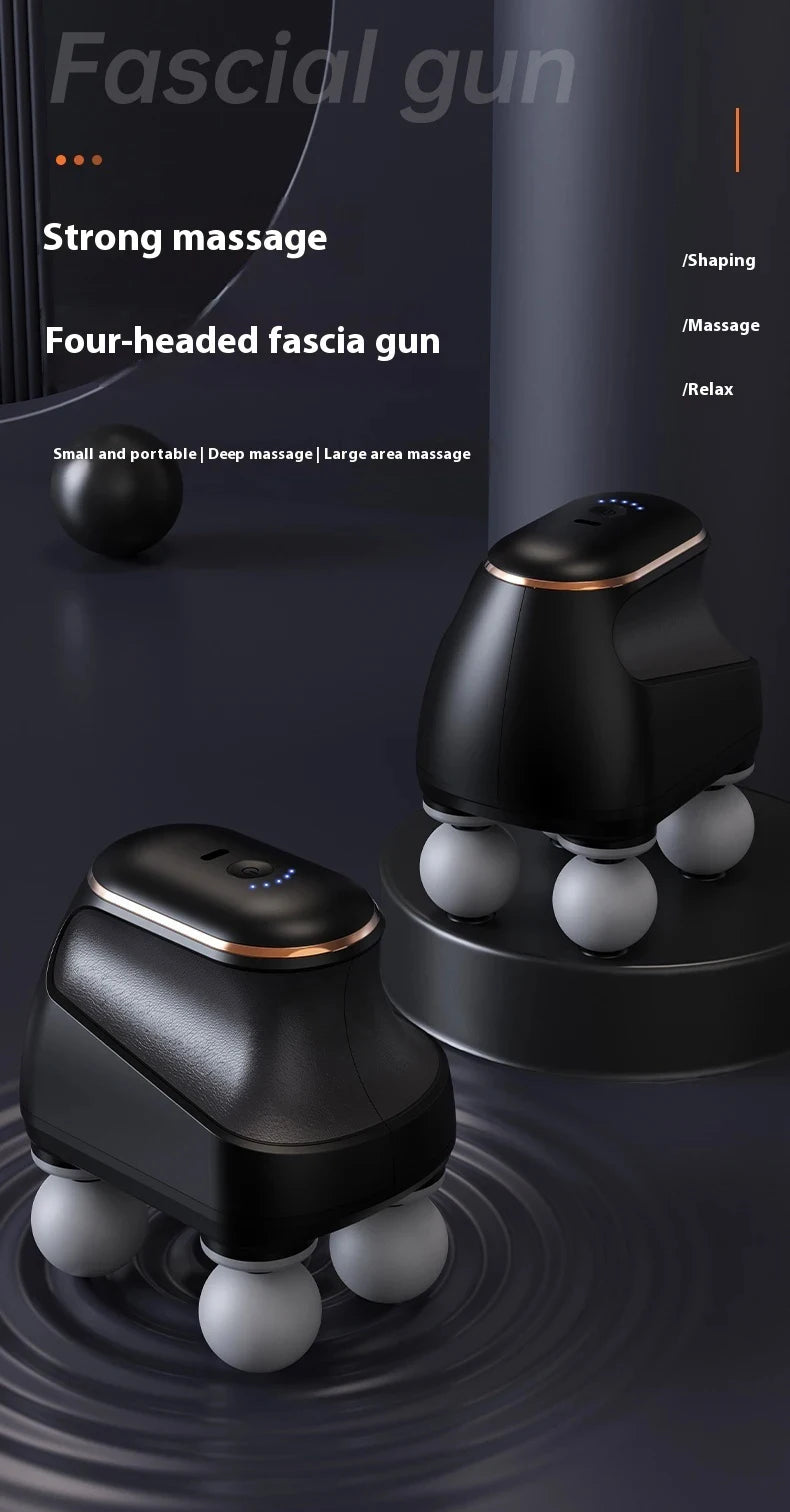 Recovery Massage Accessories: Portable, 4 Head, High Frequency, Fascia Gun Muscle Massager Machine / Rungear