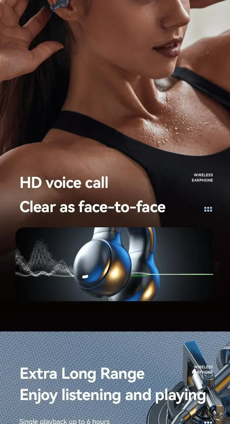 Running Earbuds Accessories: New Model 2026 X51 Wireless, Bluetooth, Bone Conduction, Sports Headset Charging Earphones With Mic / Rungear