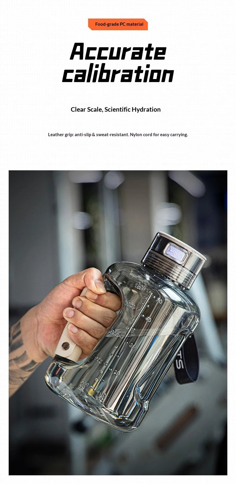 Running Hydration Accessories: Portable, Hydrogen Water Bottle 1.5L, Rich Water Generator, Large Capacity Sports Cup for Gym Outdoor Fitness / Rungear