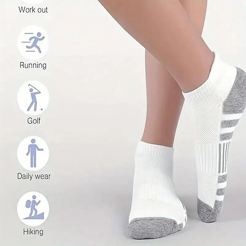 Moisture-Wicking Accessories: 6/12 PR Comfortable, Cushioned Running Socks - Lightweight, Moisture-Wicking, Breathable, Low Cut, Non-Slip Tab / Rungear