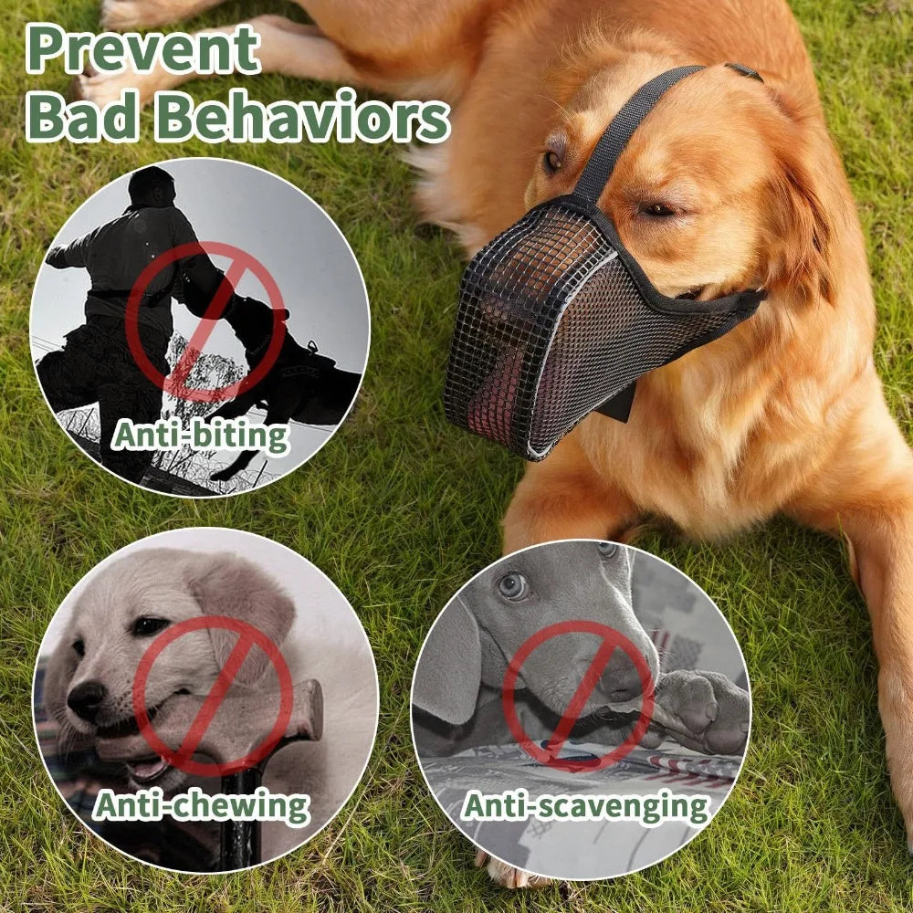 Running Dog Accessories: Breathable, Soft Mesh, Full Coverage Dog Muzzle for Small To Large Dogs Mask / Rungear