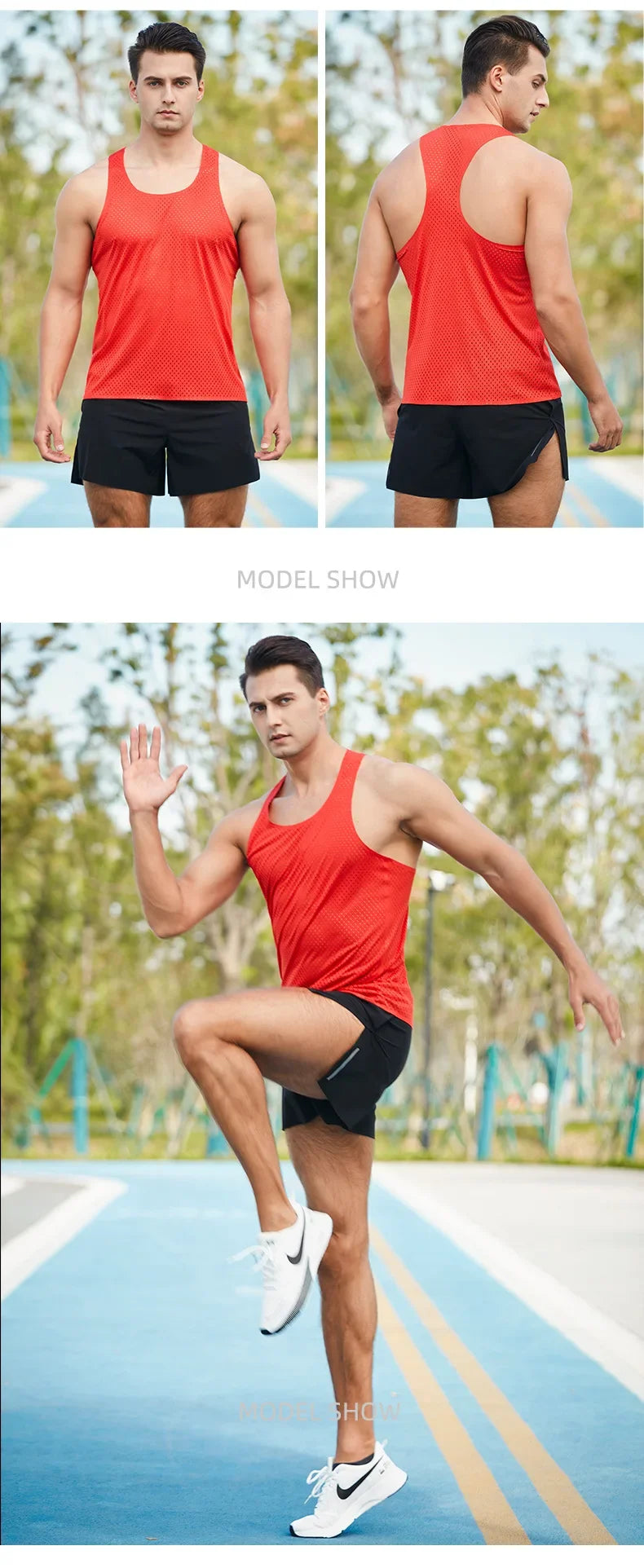 Men's Running Marathon Apparel: Summer, Sleeveless Marathon Long Distance Running, Quick-Dry, Breathable Mesh Sports Top / Rungear