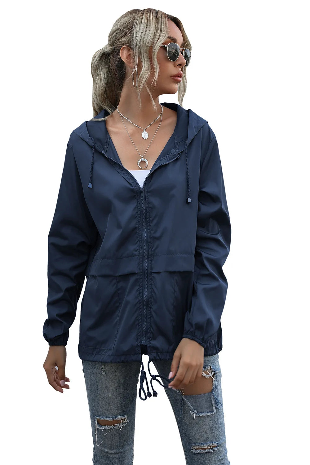 Women's Jackets Apparel: Ultralight, Waterproof, Windproof, Slim Hooded Windbreaker Jacket / Rungear