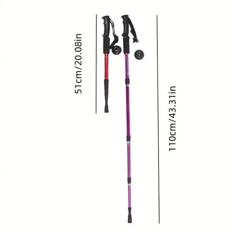 Trail Gear Accessories: Trekking Poles Shock Absorption Foldable Ultralight Hiking Pole Suitable For Outdoor Camping Mountaineering Backpacking And Trip