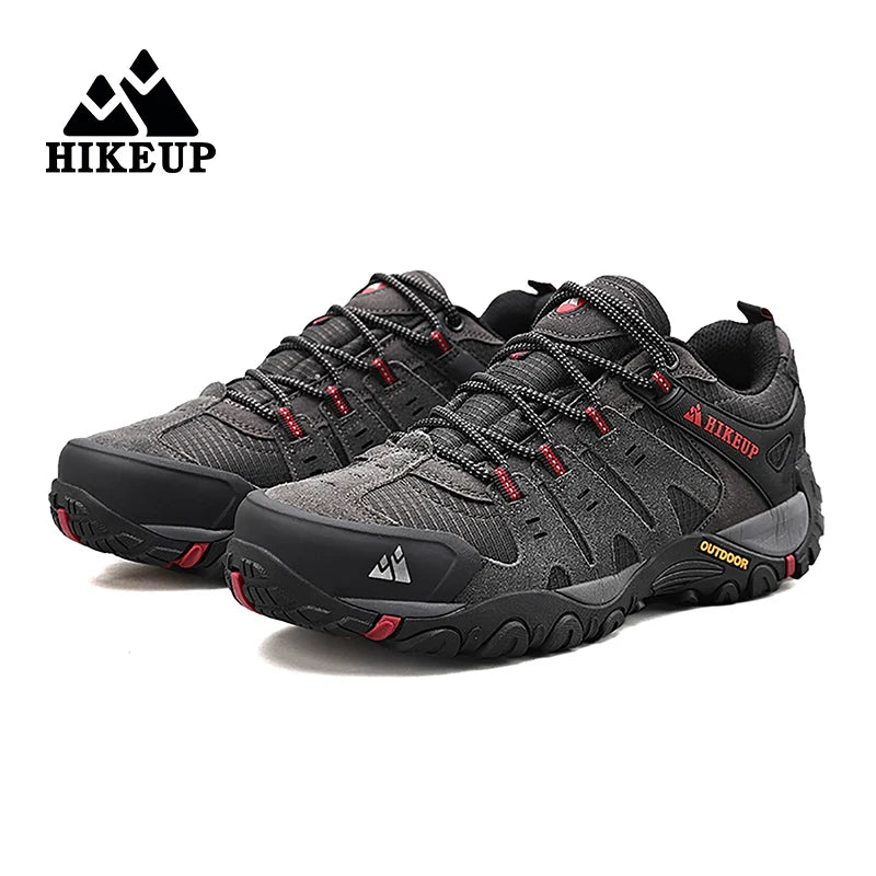 Hiking Shoe Gear: HIKEUP Men's Suede Leather, Wear-Resistant Hiking, Walking, Hunting Outdoor Shoes / Rungear