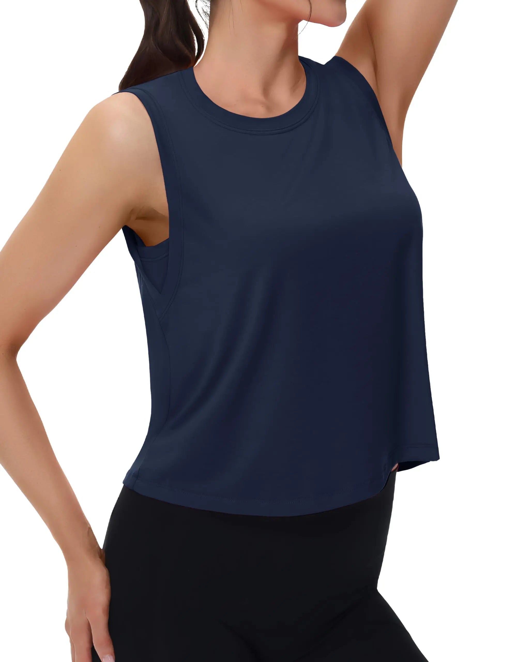 Women's Moisture-Wicking Clothing: TACVASEN Sleeveless, Loose Fit, Crew-Neck, Workout Crop Tank Tops / Rungear