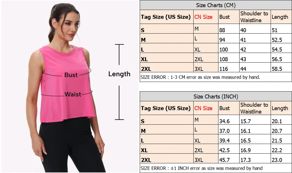 Women's Moisture-Wicking Clothing: TACVASEN Sleeveless, Loose Fit, Crew-Neck, Workout Crop Tank Tops / Rungear