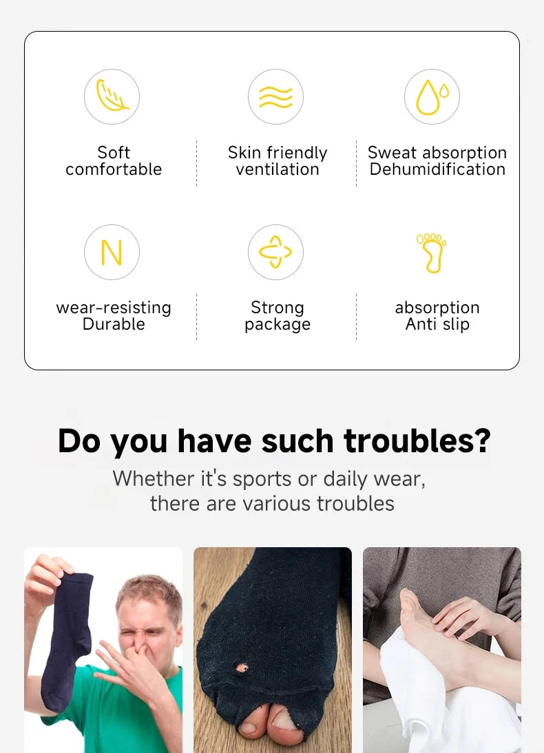 Anti-Pilling Breathable Moisture-Wicking Socks With Antibacterial And Odour-Proof Technology.