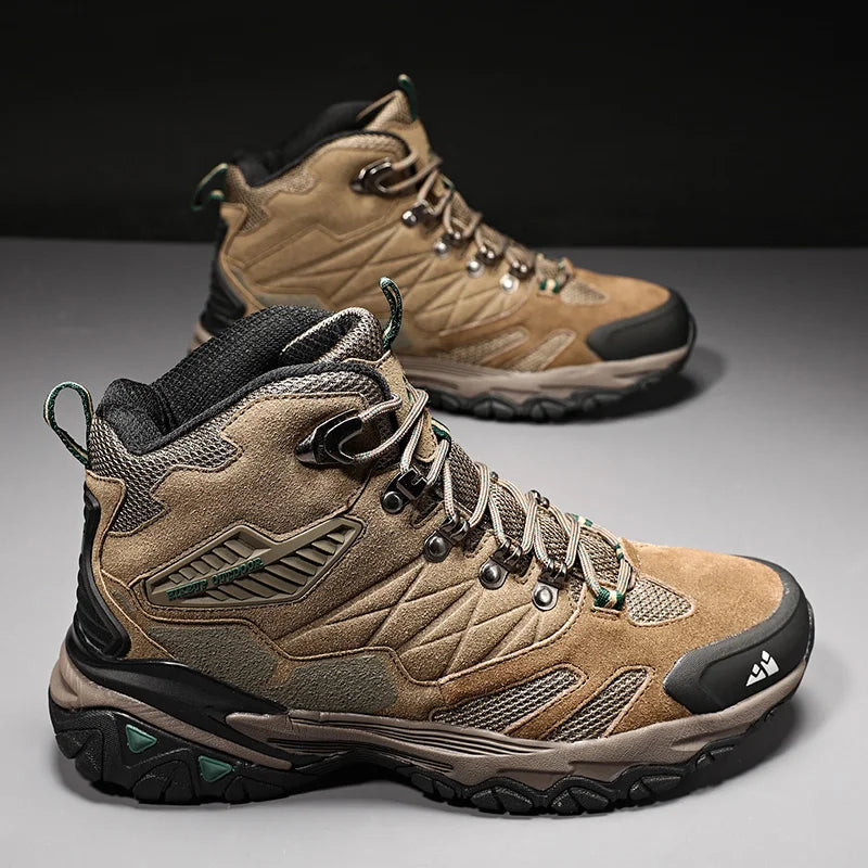 Men's Hiking Shoes: Winter Resistant, Suede, High-Top Hiking Boots / Rungear