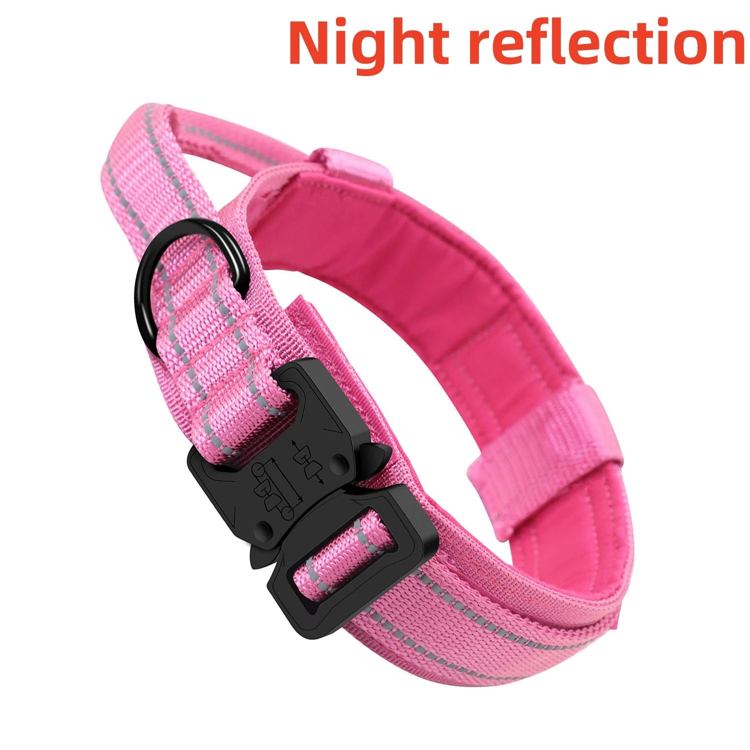 Reflective Dog Collars: Adjustable, Reflective, Quick Release, Nylon Training Dog Collar With Handle / Rungear