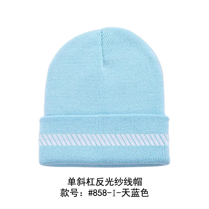 Reflective Hat Gear: High Visibility Safety Beanie, Reflective Knit, Ribbed Warm Winter Hats for Night Running, Hiking, Cycling / Rungear