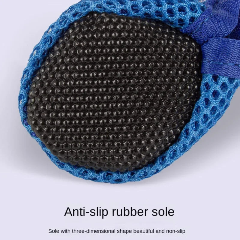 Dg Gear Accessories: 4Pc Summer Cooling, Breathable Mesh, Reflective, High Visibility Dog Boots With Soft Sole for Paw Protection / Rungear