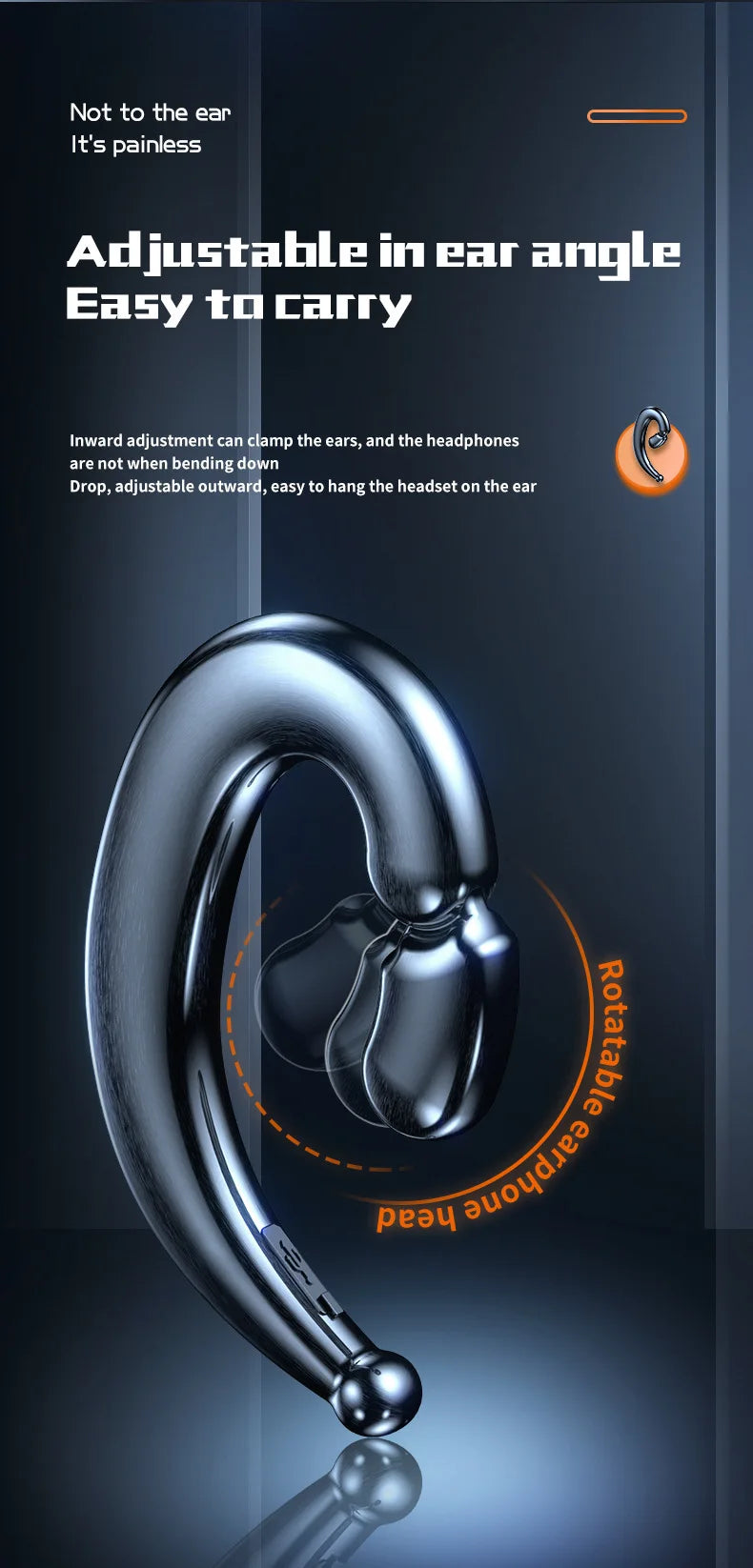 Running Tech Gear: Bone Conduction Ear Hook Bluetooth Single Earphones, HiFi, Waterproof Noise Reduction / Rungear