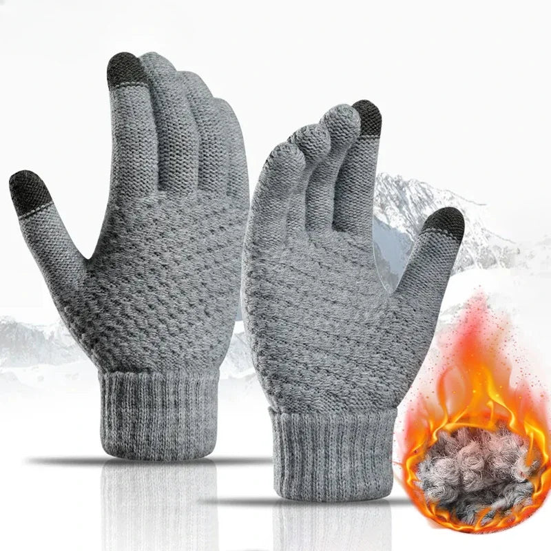 Safety Gear Accessories: WRELS Unisex, Classic Knit, Full Finger Stretch, Warm Winter Touch Screen Gloves for Running, Hiking, Outdoor Sports / Rungear