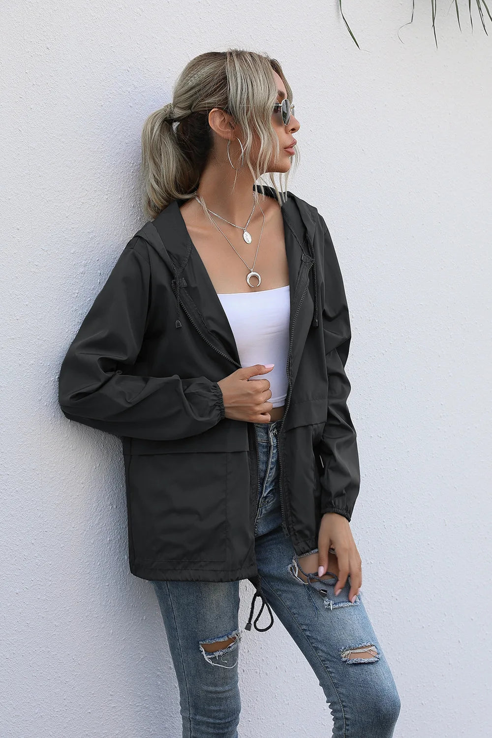 Women's Jackets Apparel: Ultralight, Waterproof, Windproof, Slim Hooded Windbreaker Jacket / Rungear