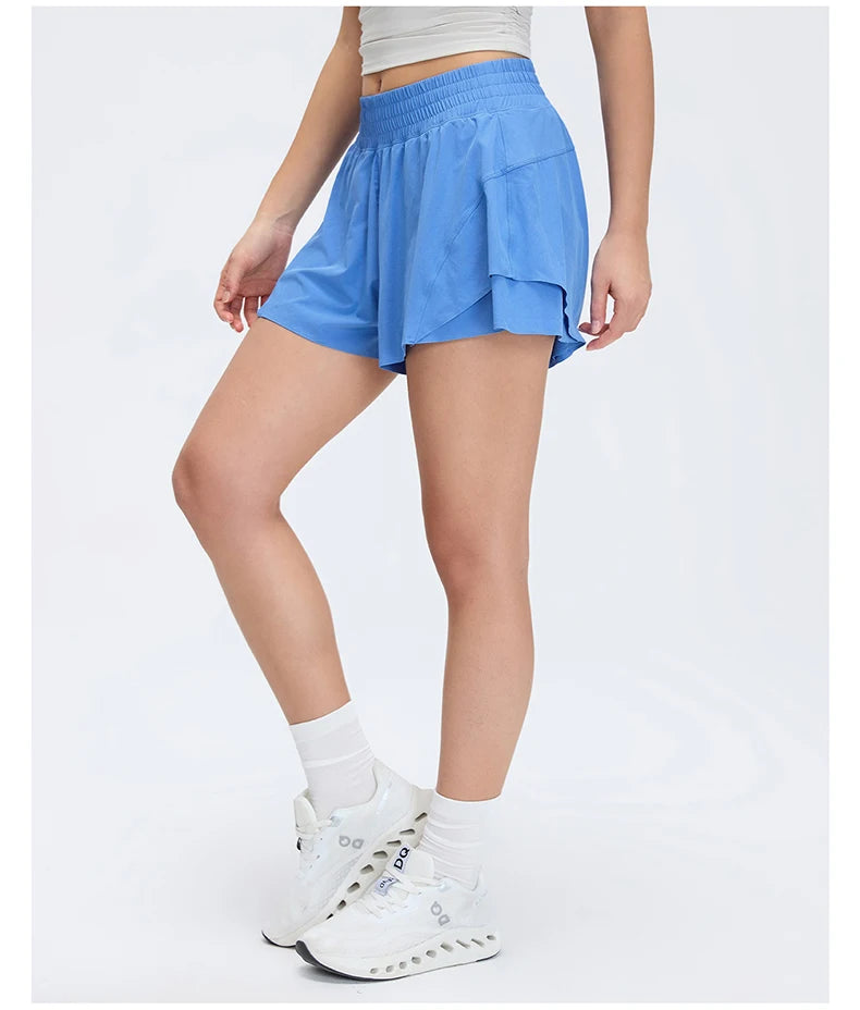 Women's 2-in-1 High-Waist Quick-Dry Running Shorts