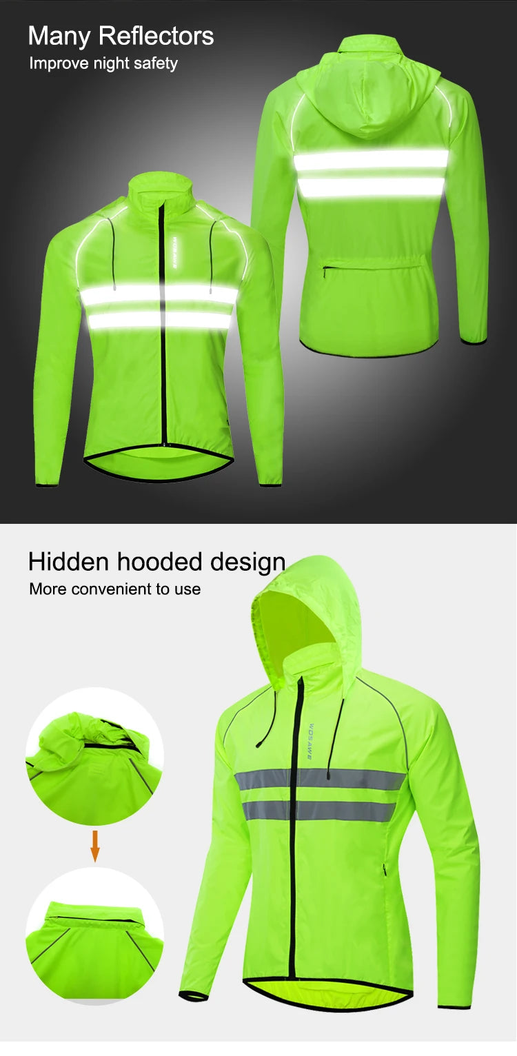 WOSAWE Men's Packable Reflective Windproof Windbreaker Jacket
