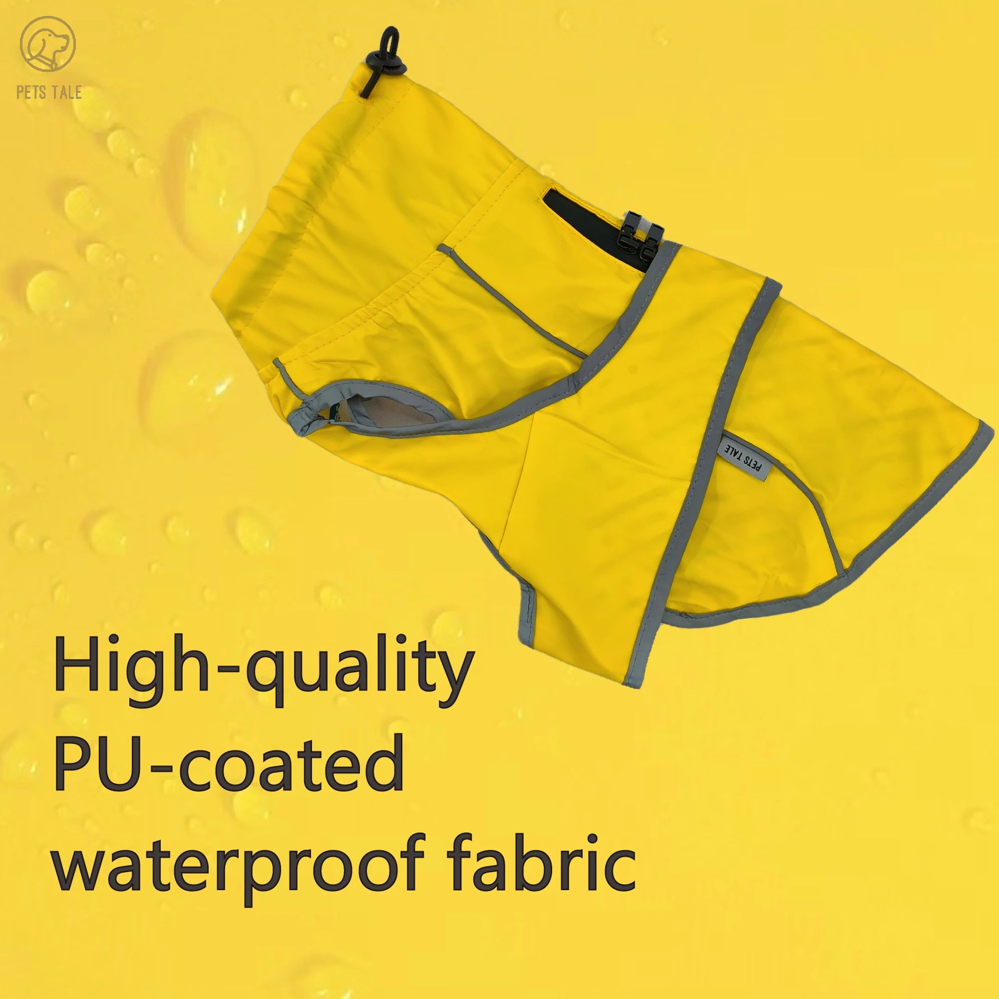 Dog Jacket Gear: Waterproof Raincoat with Reflective Strips and Adjustable Hood / Rungear