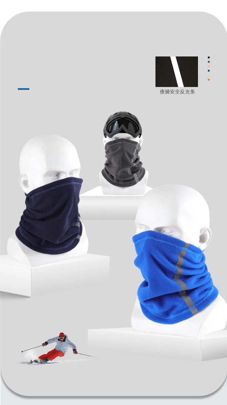 Running Reflective Accessories: Adjustable, Warm Polar Fleece Neck Gaiter For Autumn Winter / Rungear